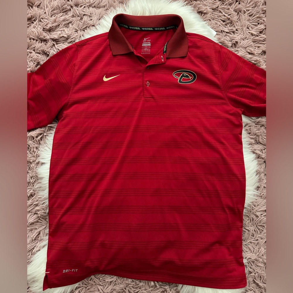 Nike Red Polo with Embroidered Logo